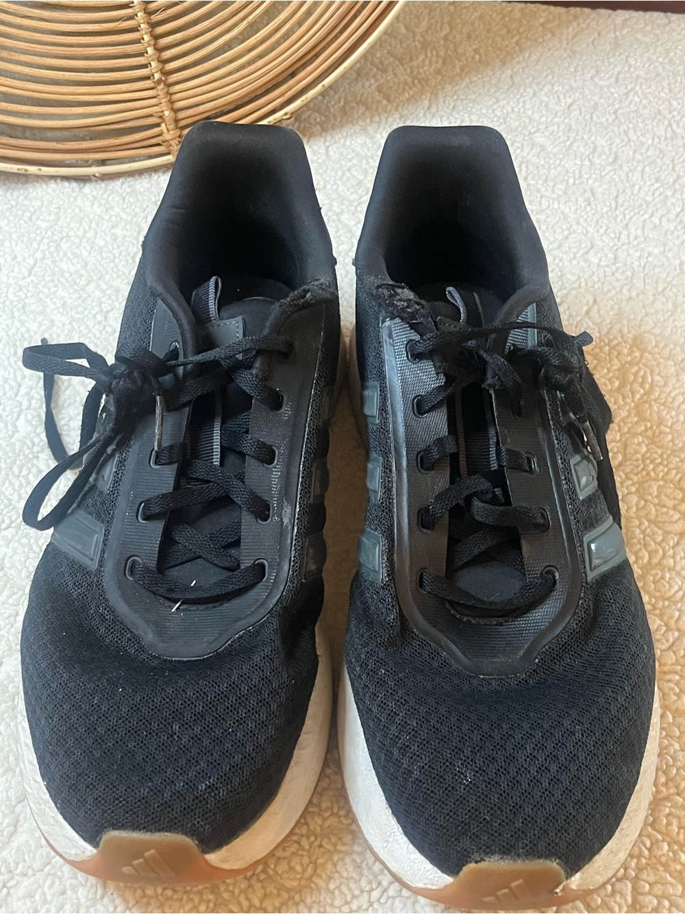 adidas Black Athletic Running Shoes with White Midsole - Picture 2 of 9